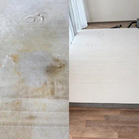 Matrace před a po profesionálním tepování